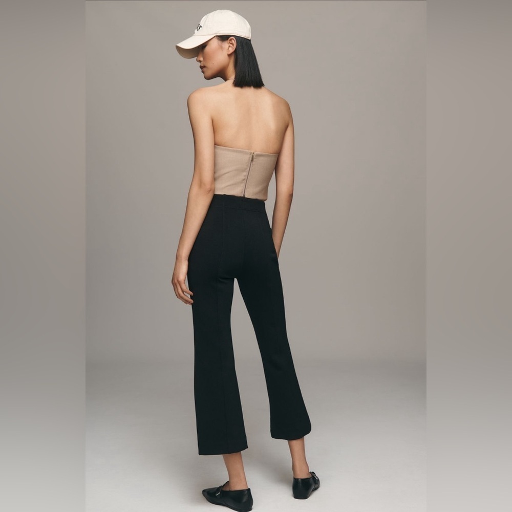 NWT! Anthro The Margot Kick-Flare Crop Pants by Maeve: Textured Edition 🪅 - Picture 7 of 12